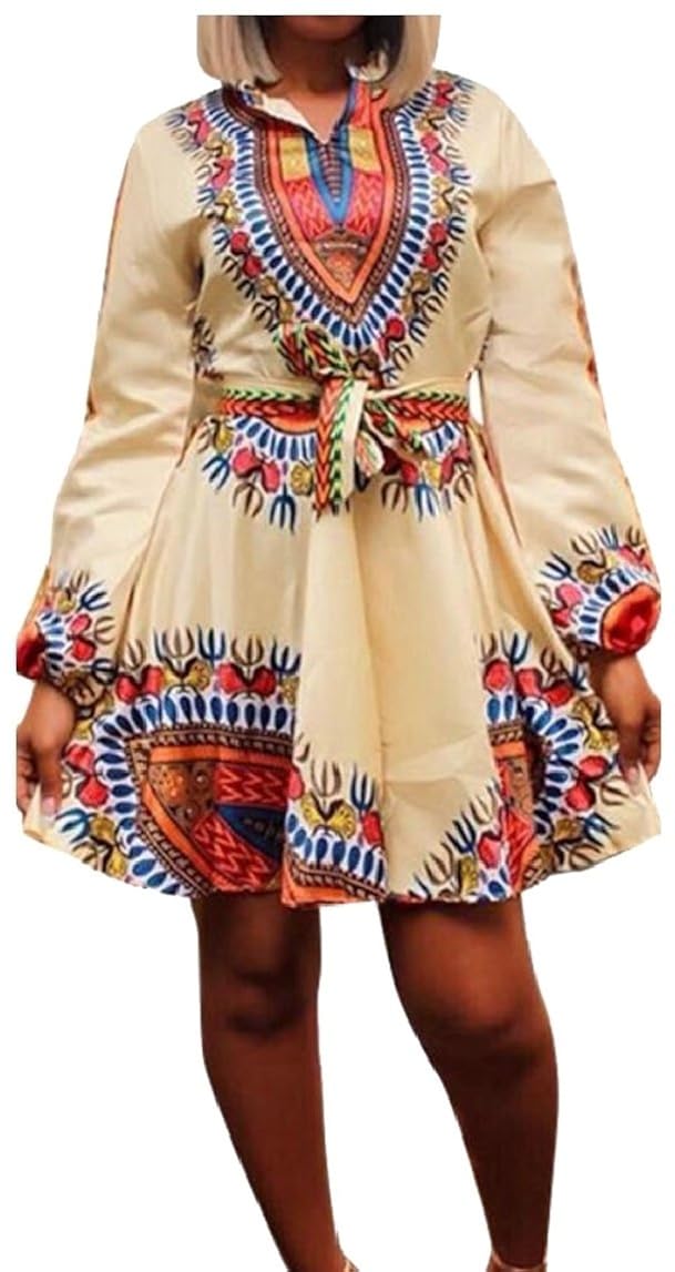 african print skater dress