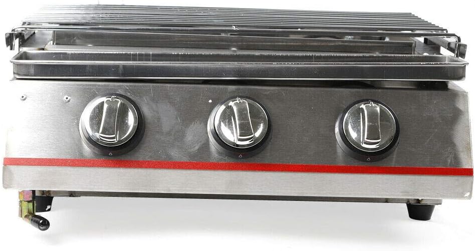 review QIZHI 3 Burner Gas Grill Stainless Steel Barbeque Gas Grill Cooker Outdoor