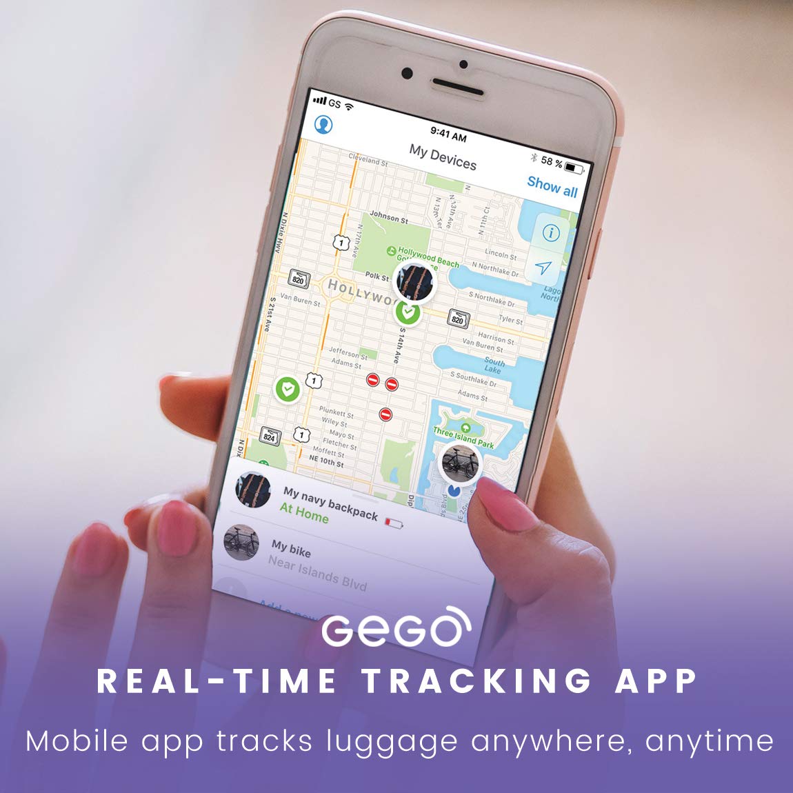 GEGO Luggage Tracker Worldwide Real Time Tracking Device Travel