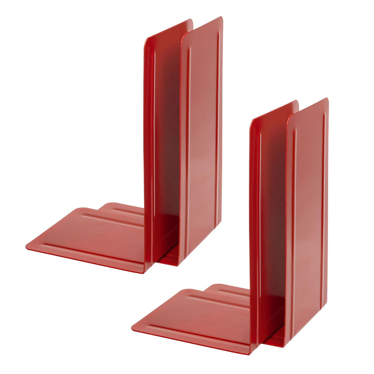 Alco-Albert 4303-10-4 Metal Bookends, Pack of 4, Red, 14 x 24 x 13 cm, for School, Office and Home