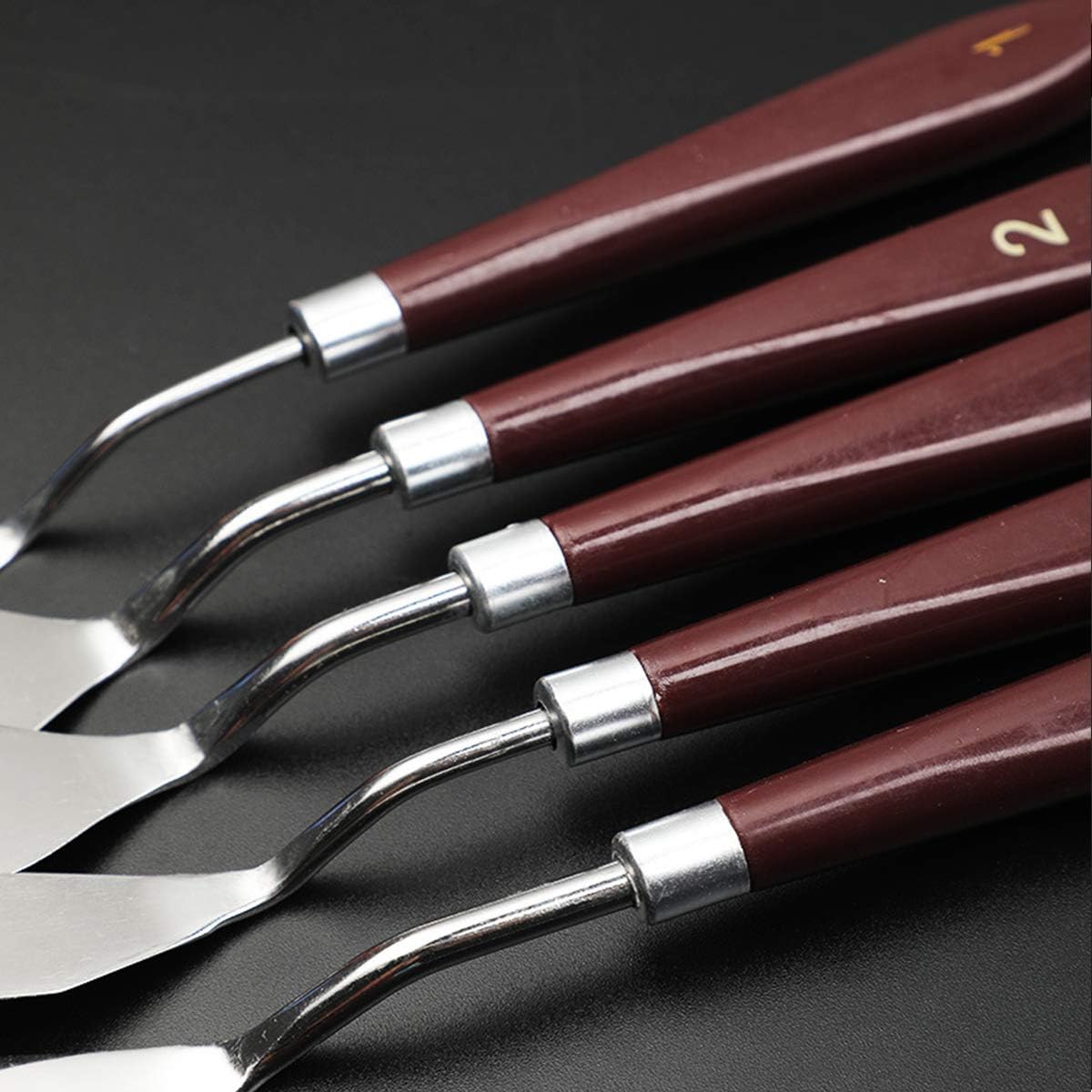 Palette Knife, NCTP 5 Pieces Stainless Steel Spatula Painting Palette Knife Oil Painting Accessories Color Mixing Set for Oil, Canvas, Acrylic Painting-Lightwish