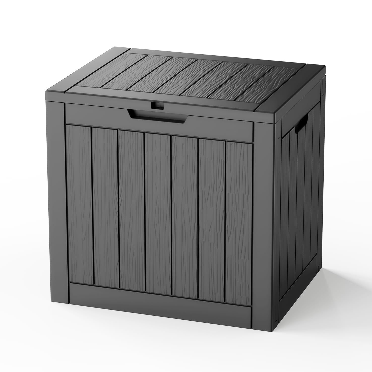 MAIUSCOLI 35 Gallon Outdoor Deck Box, Lockable Waterproof Outdoor Storage Boxes For Garden Tools,Indoor Cushions,Accessories Outside Storage Resin Weatherproof Container(Black) Image