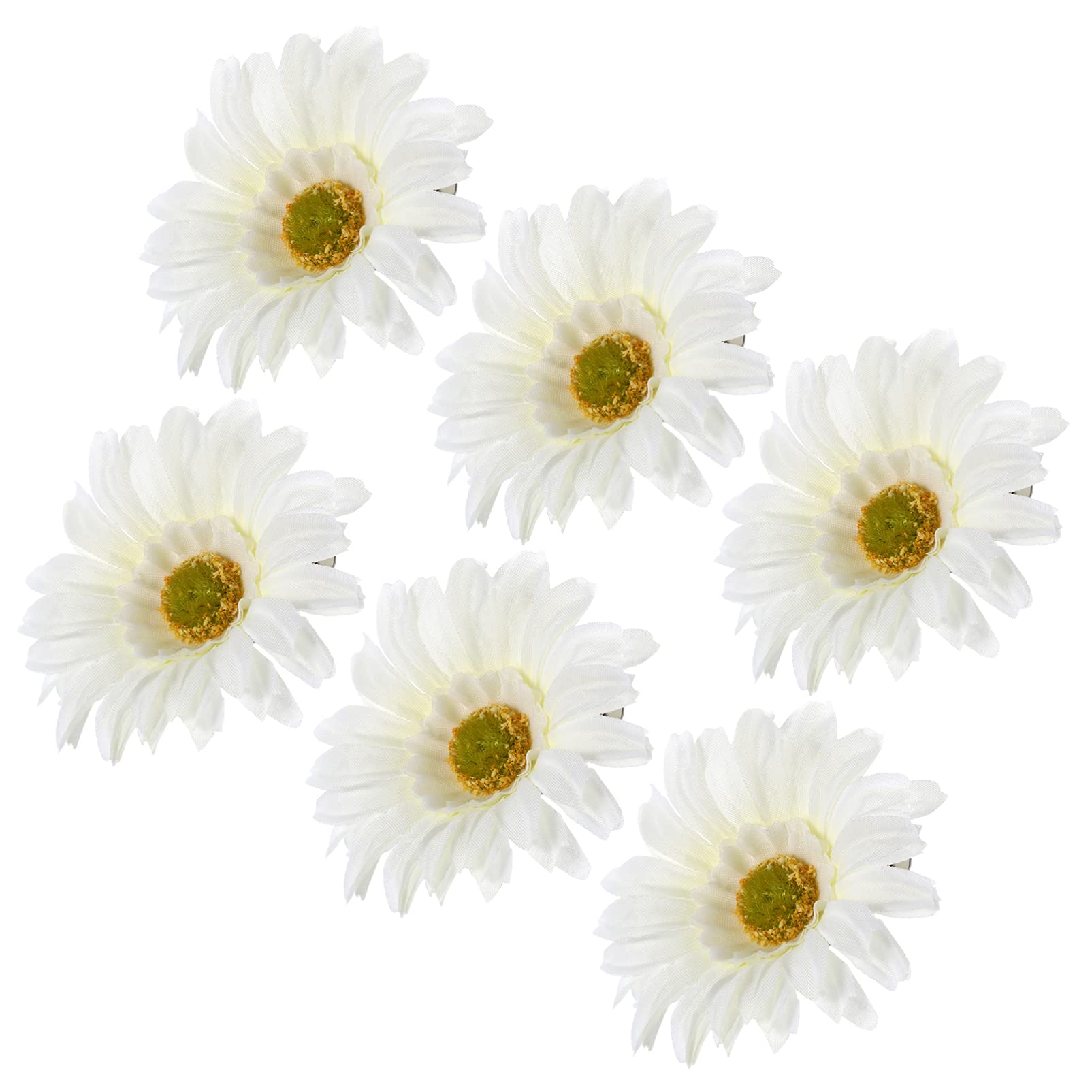Minkissy Daisy Hair Clips, 12pcs Mini Sunflower Hairpins Bride Bridemaid Hawaiian Hair Barrettes for Women Girls (White)