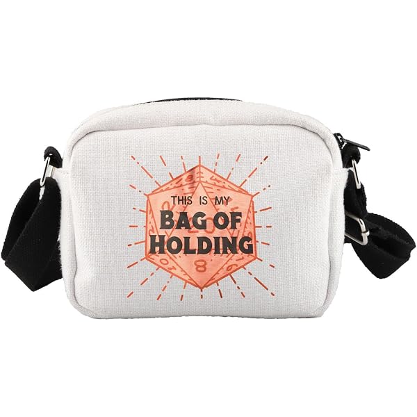 GJTIM D&D Dice Pouch „All Of My D&D Stuff“ – Robuste Zubehörtasche Aus Segeltuch, 24,6x17,3 Cm