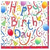 Entertaining with Caspari Happy Birthday Paper Luncheon Napkins, Pack of 20