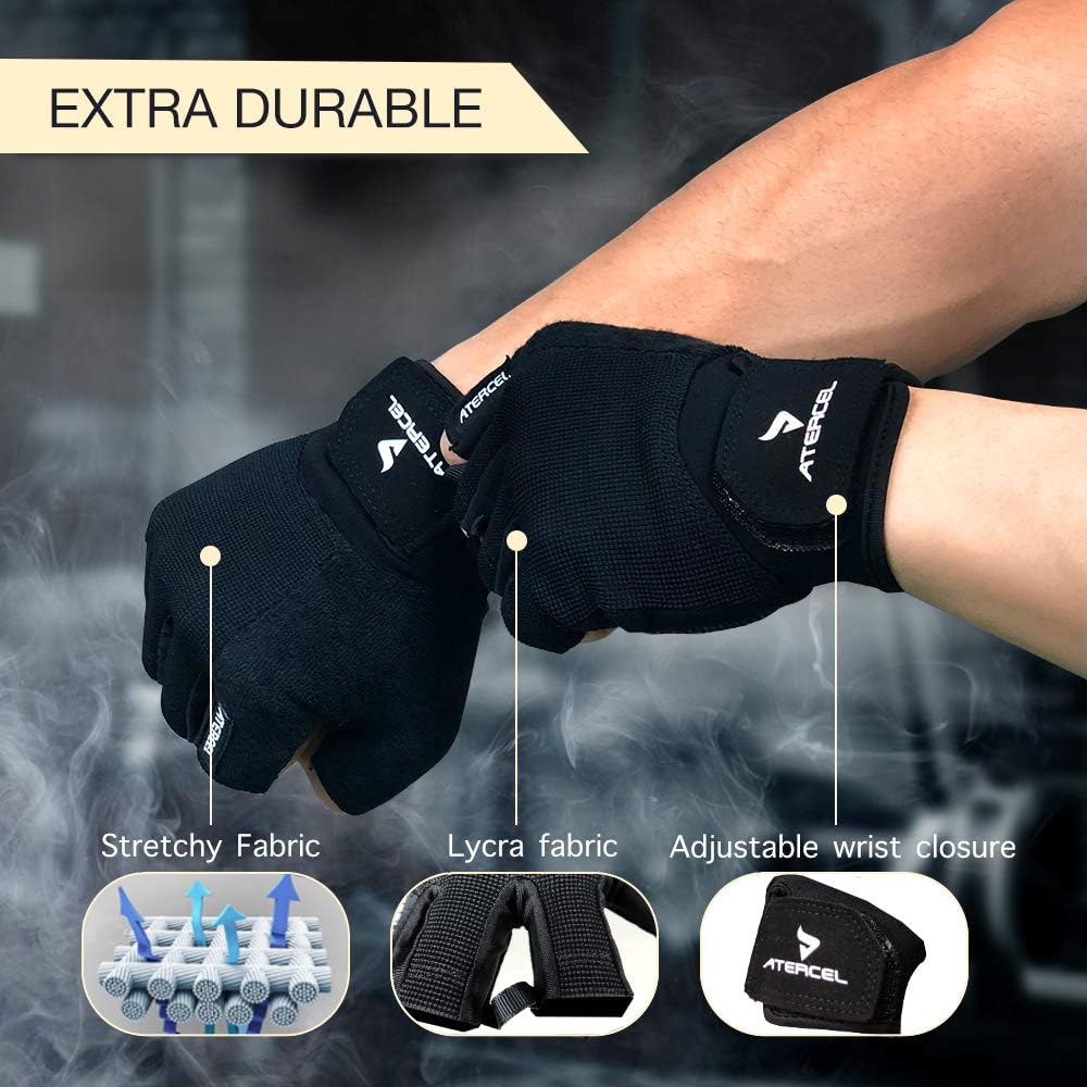 ATERCEL Weight Lifting Gloves, Gym Gloves for Crossfit Workout, Exercise Cycling, Training, Breathable and Snug fit, for Men and Women - Image 5