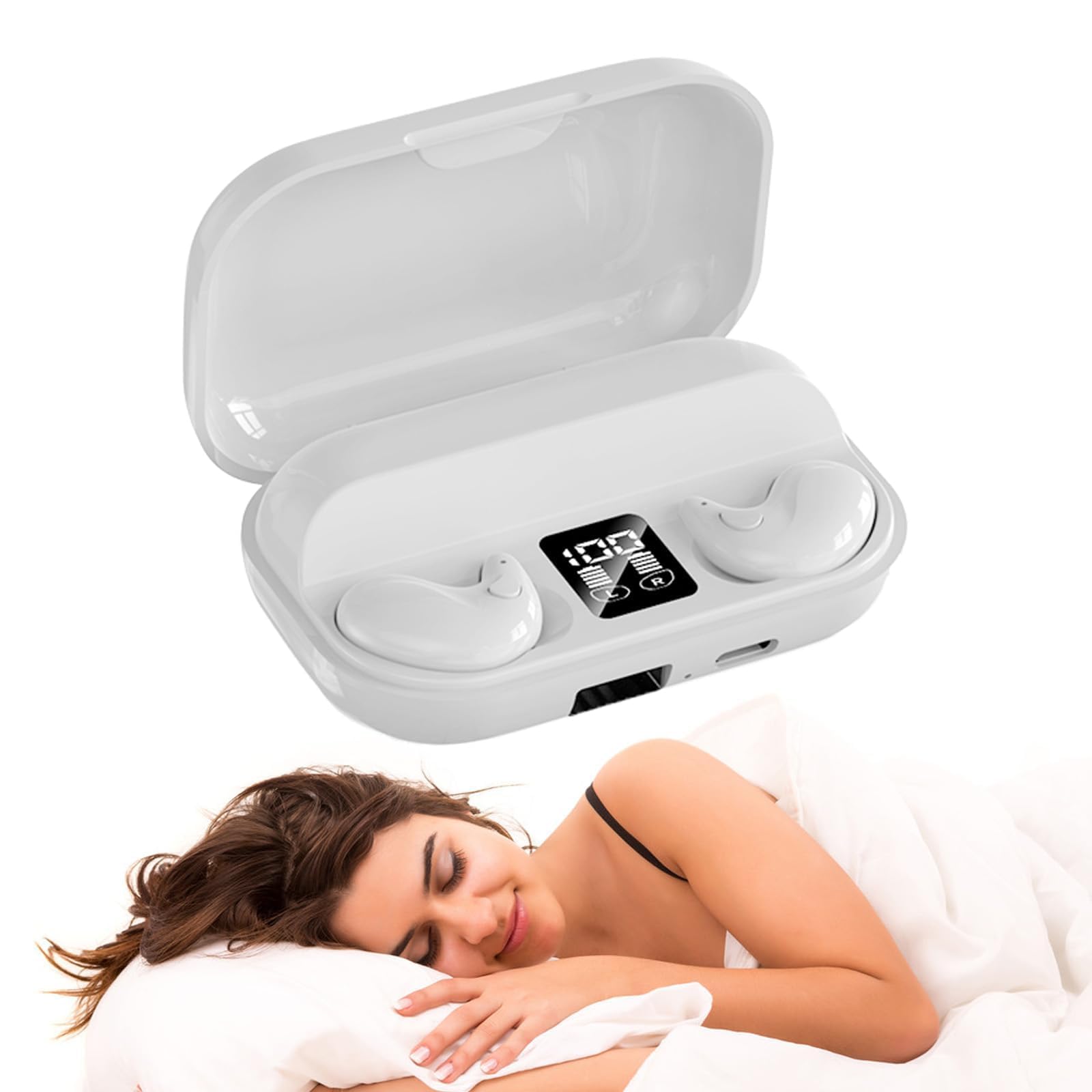 Invisible Sleep Headphones Mini Small Wireless Earbuds for Sleeping White Pink Earphones for Small Ears Kids Earbuds Bluetooth Sleep Ear Phones Bluetooth Headphones Noise Cancelling Ear Buds Wireless — image 1