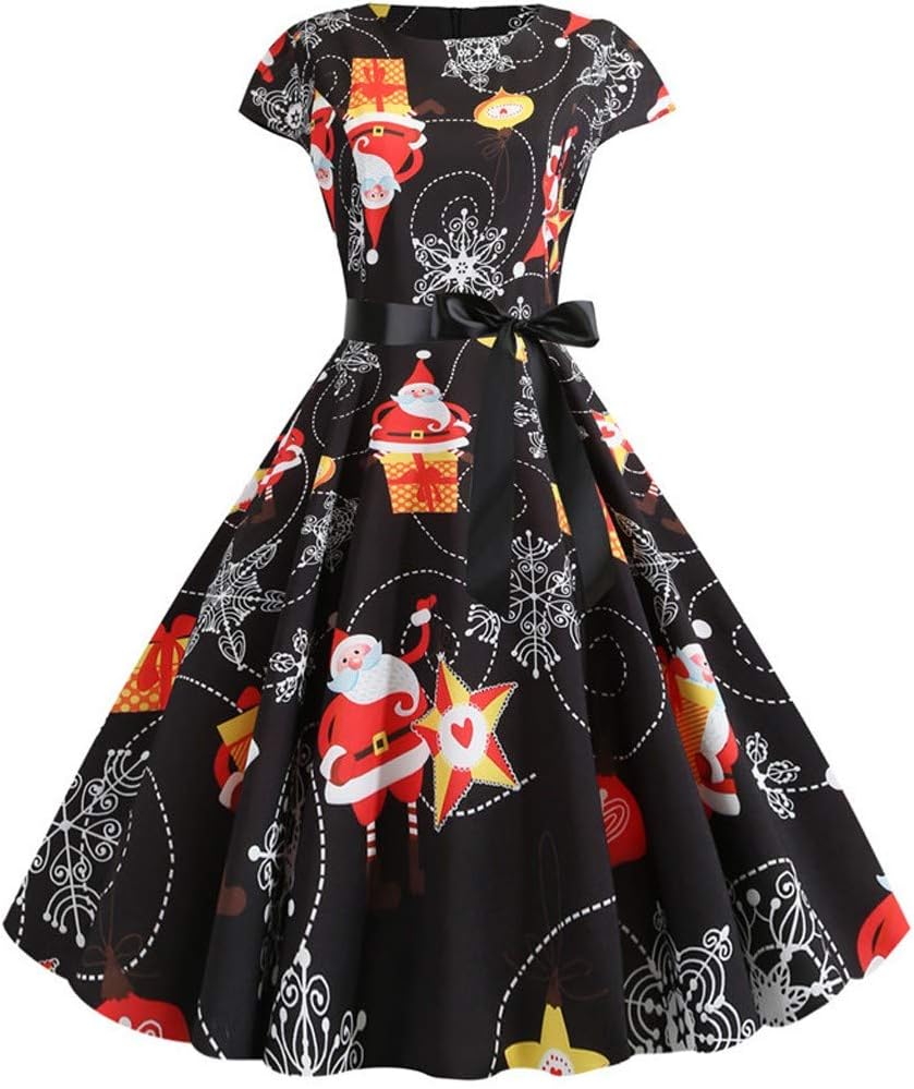 LIGESAY Christmas Dress Women, Christmas Jumpers Women Funny Ladies Christmas Jumper Ugly Bow VintageJumper Dress Red Novelty Christmas Jumper Secret Santa Gifts Plus Size