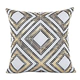 Super Soft Throw Pillow Case Cover Gold Foil Printing, FreshZone Christmas Pillow Covers 18x18 Xmas Pillow Case Decorative (Multicolor D)