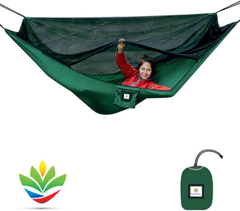 Hammock with Mosquito Net - Fully Reversible Bug Free Hammock Tent, Extra Large Sleeping Space, Bug Proof Netting & Suspension - Change The Way You Camp with Hammock Bliss Quality - No-See-Um No More