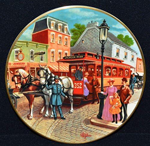 Collectors Plate THE TROLLY CAR by Lloyd Rognan US History Wheels of Yesteryear Series NIB