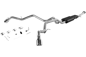 Flowmaster 17342 American Thunder Cat-Back Exhaust Kit 3 Inch Aluminized Steel 2.5 Inch Tailpipes 3 Inch Polished Tips Compatible with 2001-2006 Chevy Suburban Avalanche GMC Yukon XL 1500 5.3L