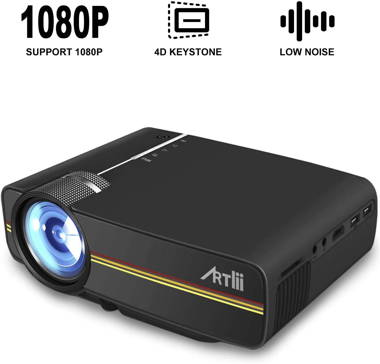 Artlii Proyector Led, Mini Videoproyectores 1200 lúmenes Portátil ...