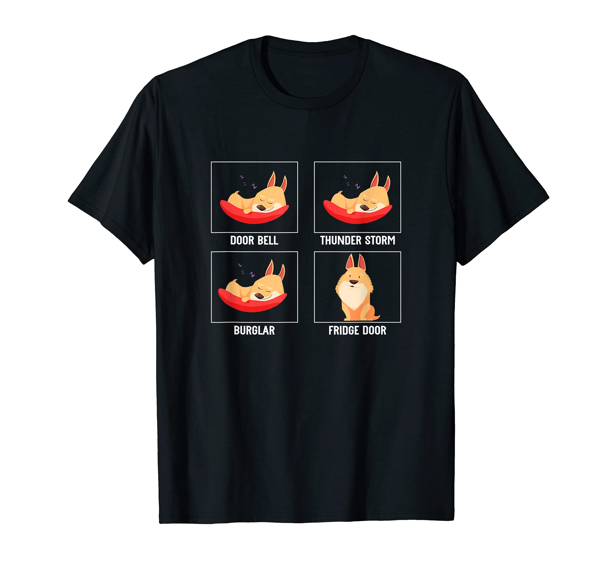 Funny Sleepy Dog Wakes Fridge Door Pet Lover Dog Owner T-Shirt
