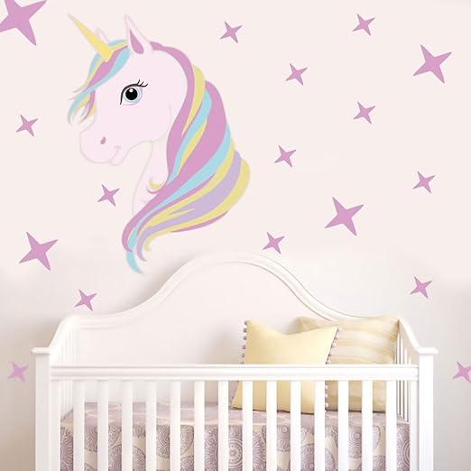 Agoky Pegatinas De Pared Unicornio Y Bling Estrellas Decoracion