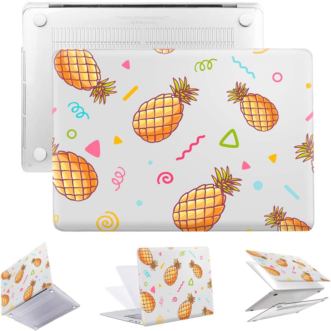 PapyHall MacBook Retina 12 Case Transparent Plastic Shell Case Only Compatible 2017/2016/2015 Release MacBook 12 inch Retina Display Model: A1534 Ananas