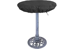 CATOTEL Bird Bath Cover, 420D Oxford Waterproof Outdoor Garden Protective Bird Bath Dust Cover with Elastic Hem Cord 21" Dia x 3" H (Black)