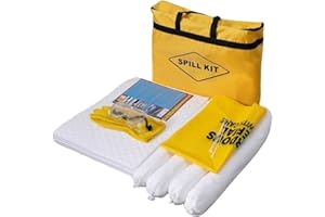 23L Oil Only Spill Kit - Oil and Fuel Spill Kit,20 Oil Absorbent Pads, 2 Oil Absorbent Sock 3inx48in, 2 Disposal Bags,3 Ties,