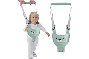 IULONEE Baby Walker, Handheld Kids Toddler Walking Harness Helper Assistant Protective Belt Child Activity Walker Adjustable Standing Up Walking Learning Helper for Toddler 7-24 Month (Green)