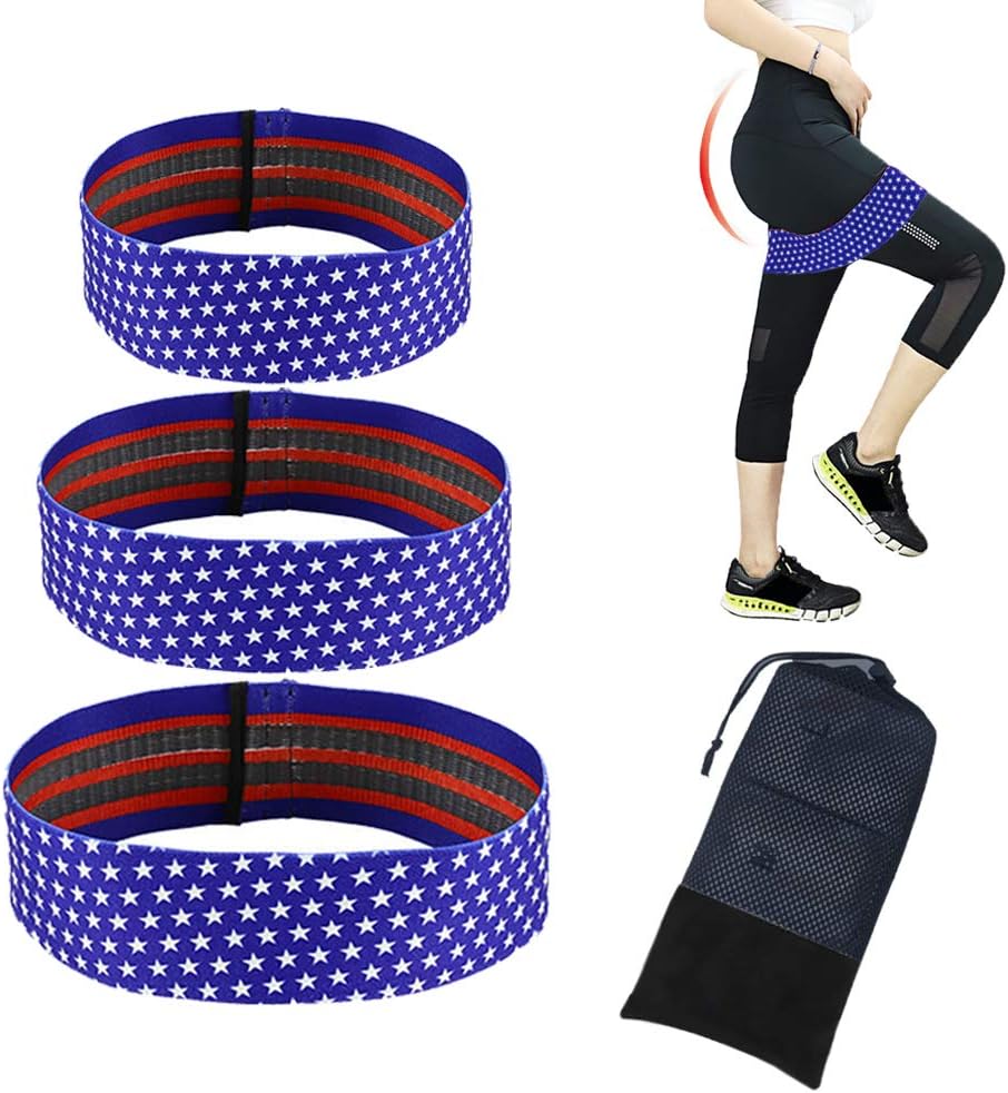 Fabric Resistance Bands Set for Hips, Legs and Butt, Non Slip Fabric Booty Bands for Women,Exercise Band Resistance Set Booty Bands Hip Bands Wide Workout Bands Elastic Bands, 3 Pack