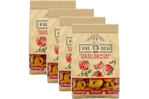 NINA FARINA Tarallini Tomato & Herb-Fresh Baked Italian Crackers Free from Added Sugars, Palm Oils, Yeast - Italian Style Nutritious Tarallini Crackers Great for Health 6.35oz/bag (4PACK)