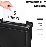 Fellowes P-25S Document Shredder 5 Sheet Strip Cut 7mm 11 Litre Bin Black view 3