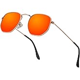 Hipster Hexagonal Polarized Sunglasses Men Women Geometric Square Small Vintage Metal Frame Retro Shade Glasses