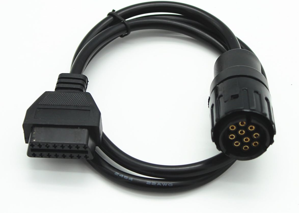 Autodiag OBD1 to OBD2 BMW 10pin Diagnostic Adapter Cable for BMW Motorcycles Work with BMW ICOM