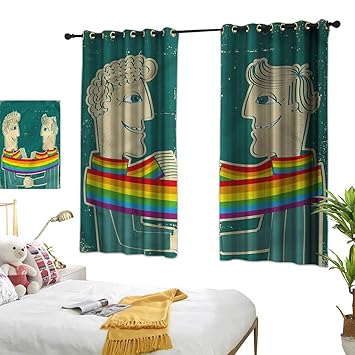 Amazon Com Pride Window Curtain For Living Room Gay Couple With