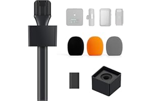 TONOR Mic Handle for DJI RODE Microphone, Handheld Mic Stand for Wireless GO, Interview Microphone Rig for All Lavalier Mic, 