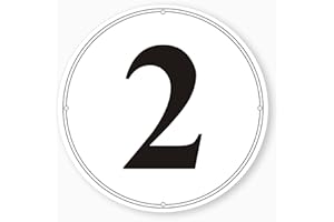 i-CowFun Premium Round Aluminum Number Signs 2 - Metal 12" in Diameter Parking Spot Number Sign Outdoor, Large, for Lot, Aisle, Tennis Court, Building, Dock, Field, Perforated, Weather-Resistant