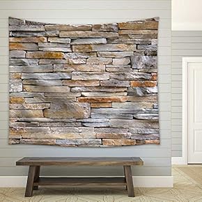 Modern Pattern of Stone Wall Decorative Surfaces - Fabric Wall Tapestry Home Decor - 51x60 inches