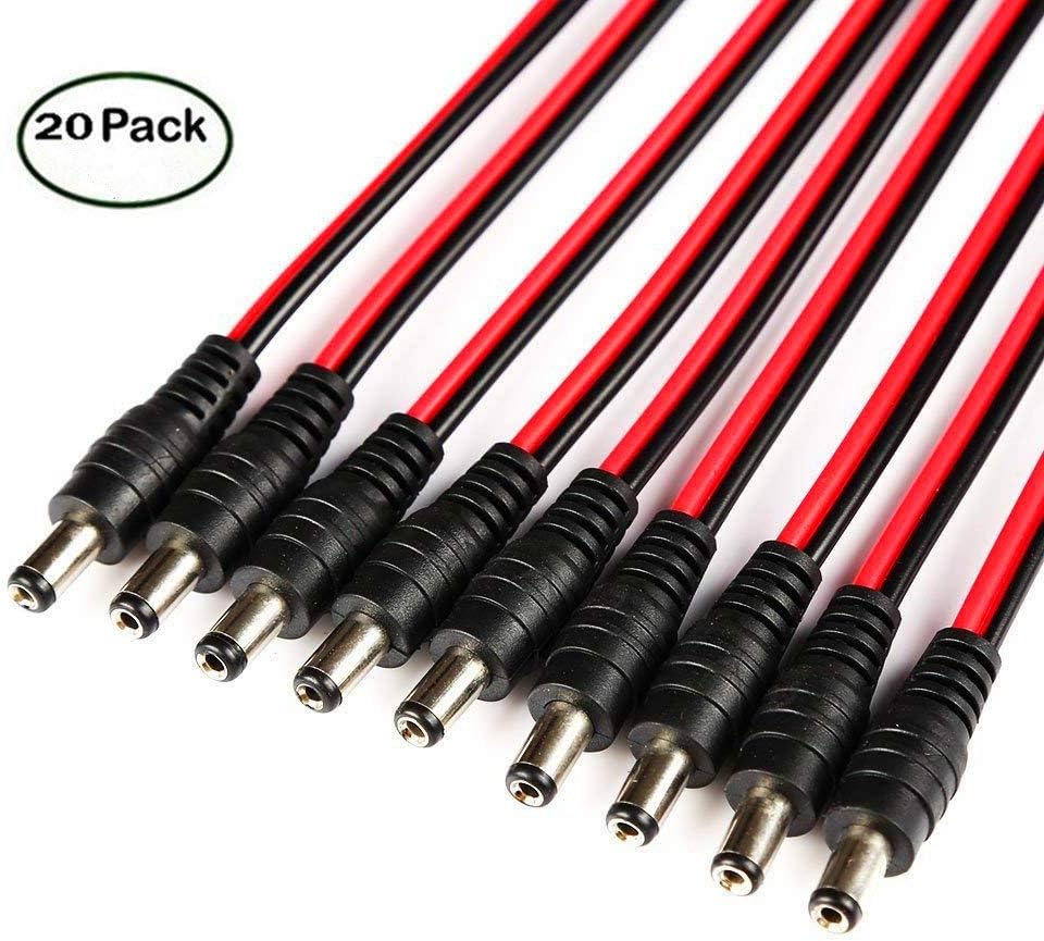 Xgroup 20pack 10 inch(30cm) 2.1 x 5.5mm Male DC Power