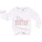 TITKKOP Big Sister Shirt for Toddler Girls Long Sleeve Tops Promoted to Big Sister Clothes Little Baby Announcement Outfits