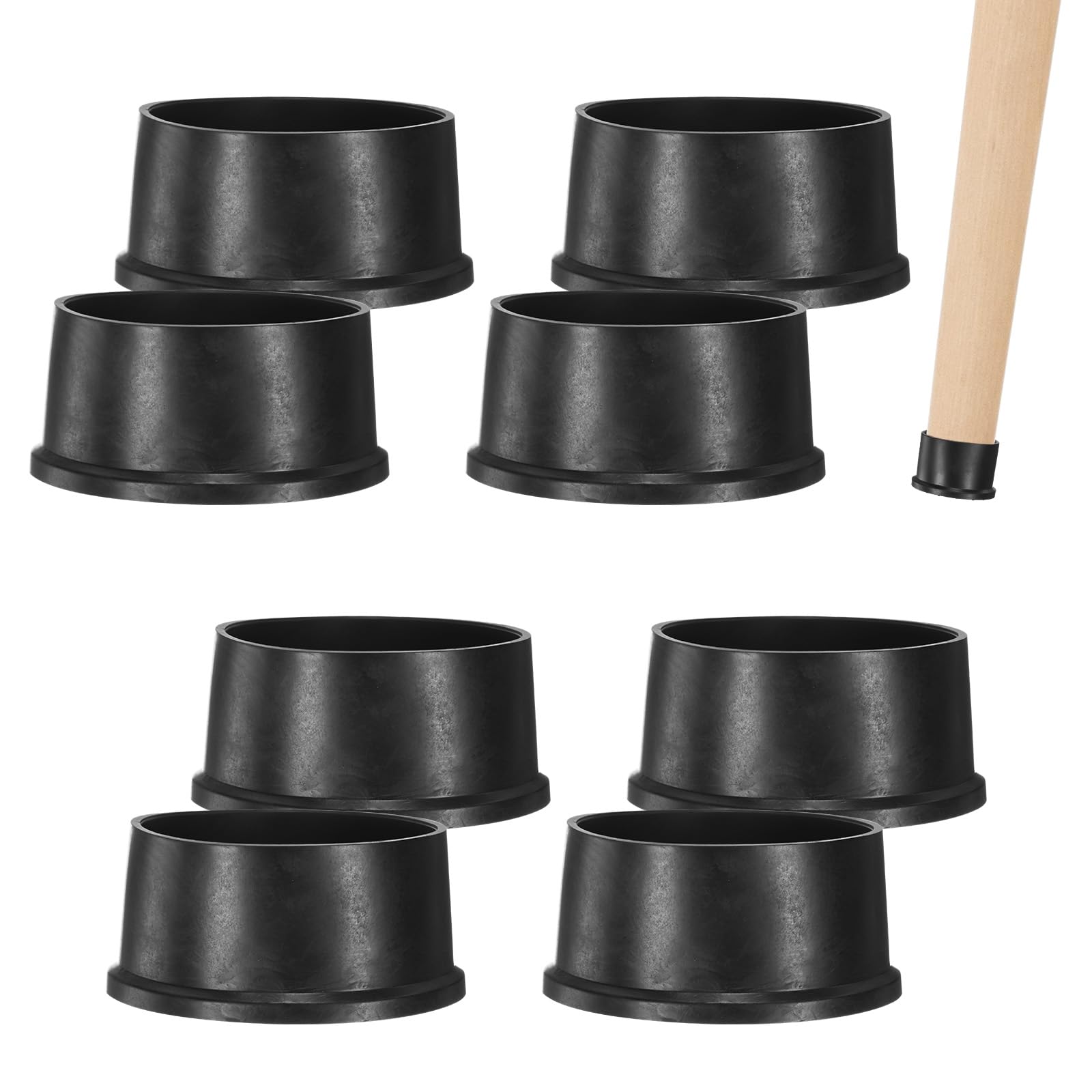 M METERXITY 8-Pack Chair Leg Caps, 2-1/2 Inch(63mm) PVC Chair Leg Floor Protectors for Folding Chairs/Metal Chairs/Furniture Table/Hardwood Floors, Round Non-Slip Cover End Tips [Black]