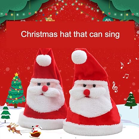 Amazon Noloo クリスマス サンタ帽子 クリスマス帽子 ふわふわ かわいい クリスマス道具 調節可 男の子 女の子 男女兼用クリスマスプレゼント 冬 寒さ対策 38 cm 1個入 3本単三電池別売り クリスマス雑貨 ホビー