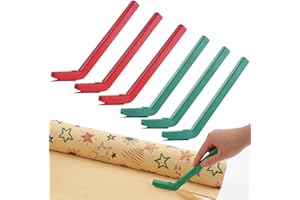 LIZAAL 6-Pack Wrapping Paper Cutter Set | Safe and Easy Gift Wrap Cutter for Christmas and Birthday | Wrapping Paper Cutter Slider for Home, Office or Classroom (Red & Green)
