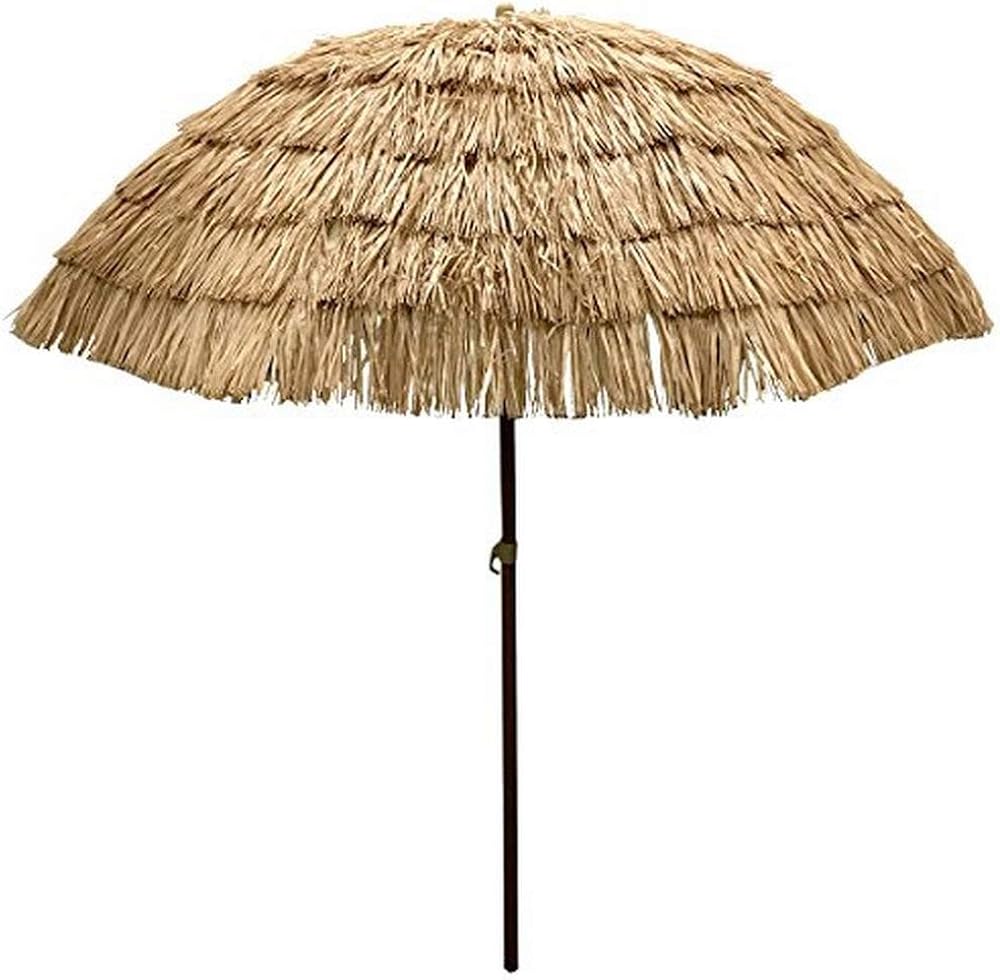 Easygo – 8 'Stroh Terrasse Regenschirm – Tropical Palapa Bast Tiki