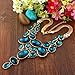 EVER FAITH Fashion Icon Bermuda Blue Color Rhinestone Bib Statement Necklace Gold-Tone