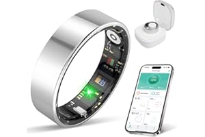 BIEMHA Smart Ring for Women & Men, Health Tracker with Sleep，Exercise Monitoring, iOS&Android Compatible, IP68 Waterproof, No Subscription, 5-Day Battery (Silver, 9)