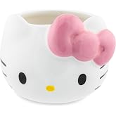 Sanrio Hello Kitty Pink Bow Sculpted Ceramic Mini Mug | Small Coffee Cup For Espressos, Cappuccinos, and Beverages | Holds 3.5 Ounces