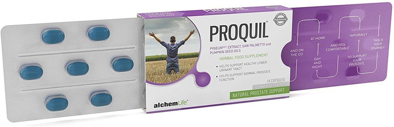 ProQuil - 100% Natural Prostate Supplement - 14 Capsules - Pygeum, Saw Palmetto and Pumpkin Seed Oil