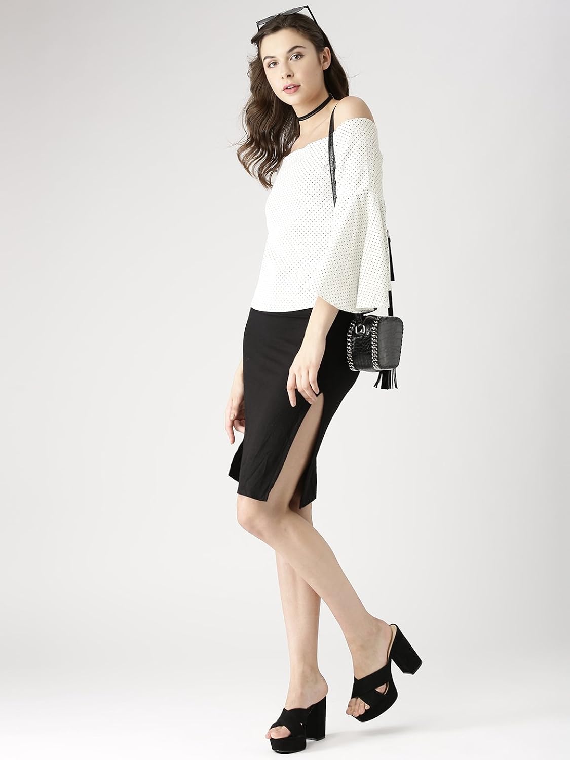 marie claire women's top (mc10301--s, white, small)