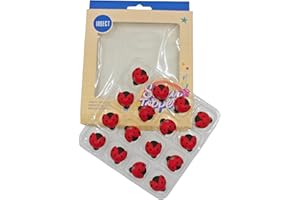 CLONYNIX Edible 16pcs Insect Themed Ladybug Sugar Sprinkles Dessert sprinkles Cake Cupcake Toppers cookie Icing decorations for cake Decorating