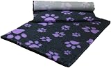 Vet Fleece Vet Bed Original Non-Slip 30x24 Charcoal Lilac Paws view 4
