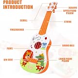JOAASU Kids Ukulele Toy 41cm 4 Adjustable Strings Cartoon Guitar Toddler Gift view 3