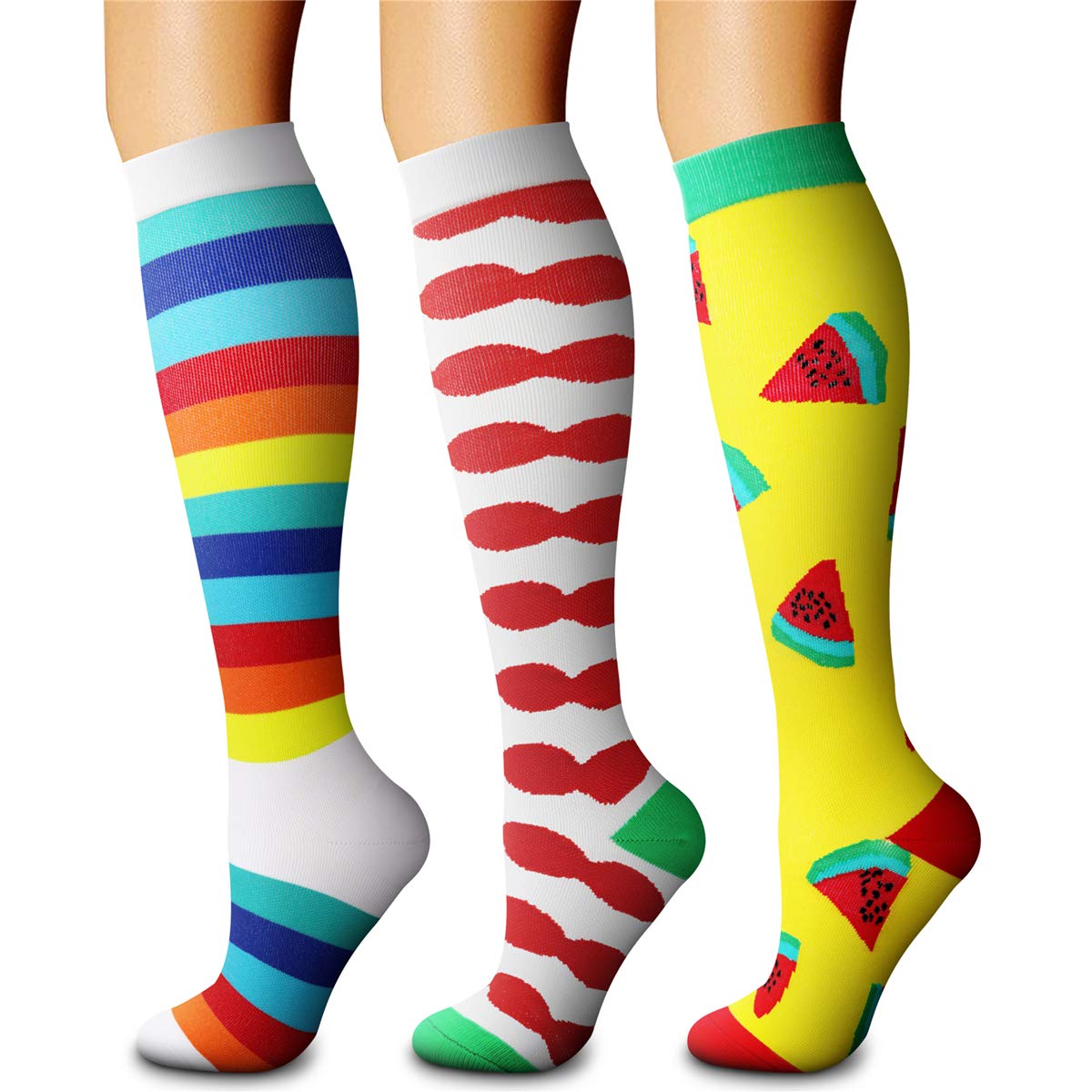 CHARMKING Compression Socks (3 Pairs) 1520 mmHg is Best Athletic & Medical for Men & Women