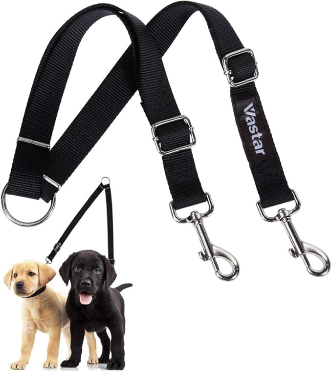 Vastar Double Dog Walker, Adjustable Heavy Duty Double Dog Leash for