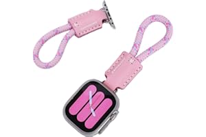 pamovolio leather braided short paracord for apple watch fob keychain clip pocket watch ultra49mm series123456789se10s 46/44/45/42/41/40/38mm chain watch band key Holder Ring