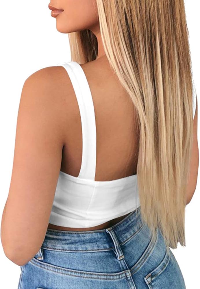 TOB Women's Sexy Sleeveless Central Single-Row Clasp Club & Night Out Crop Tank Top at  Women’s Clothing store
